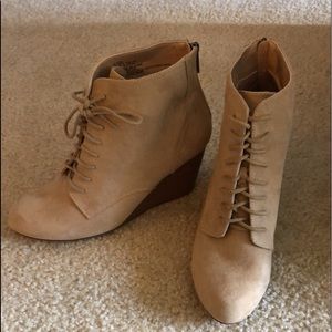 JustFab Wedge Booties -never worn